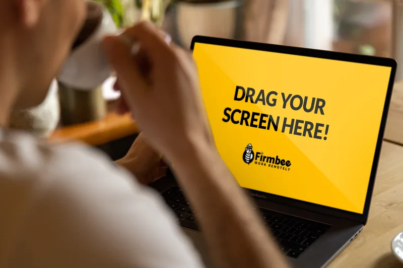 A simple pre-sell landing page mockup on a laptop screen showing a single CTA button